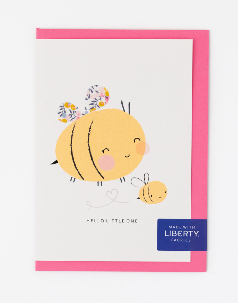 Pack of Liberty Bee New Baby Card - Wiltshire Bud