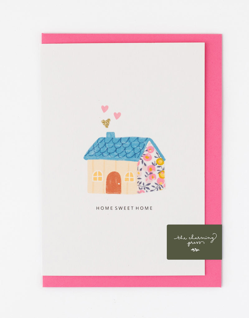 Home Sweet Home Card - Liberty Wiltshire Bud Fabric