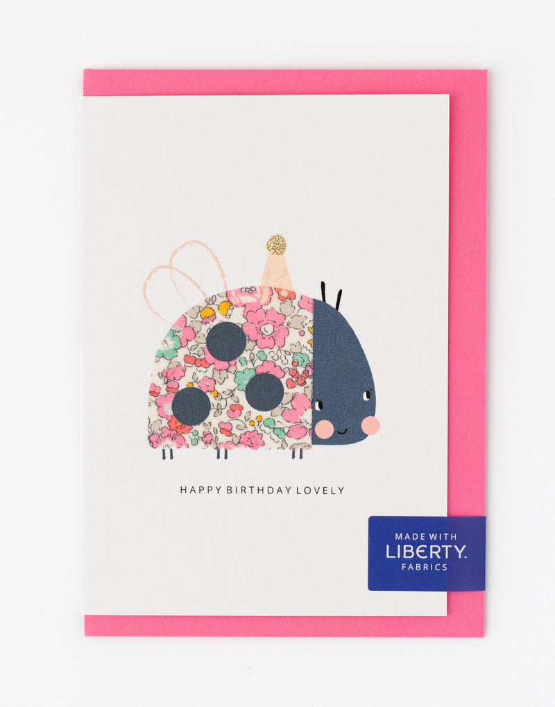 Pack of 6 Liberty Ladybird Birthday Cards - Betsy Ann Pale Pink