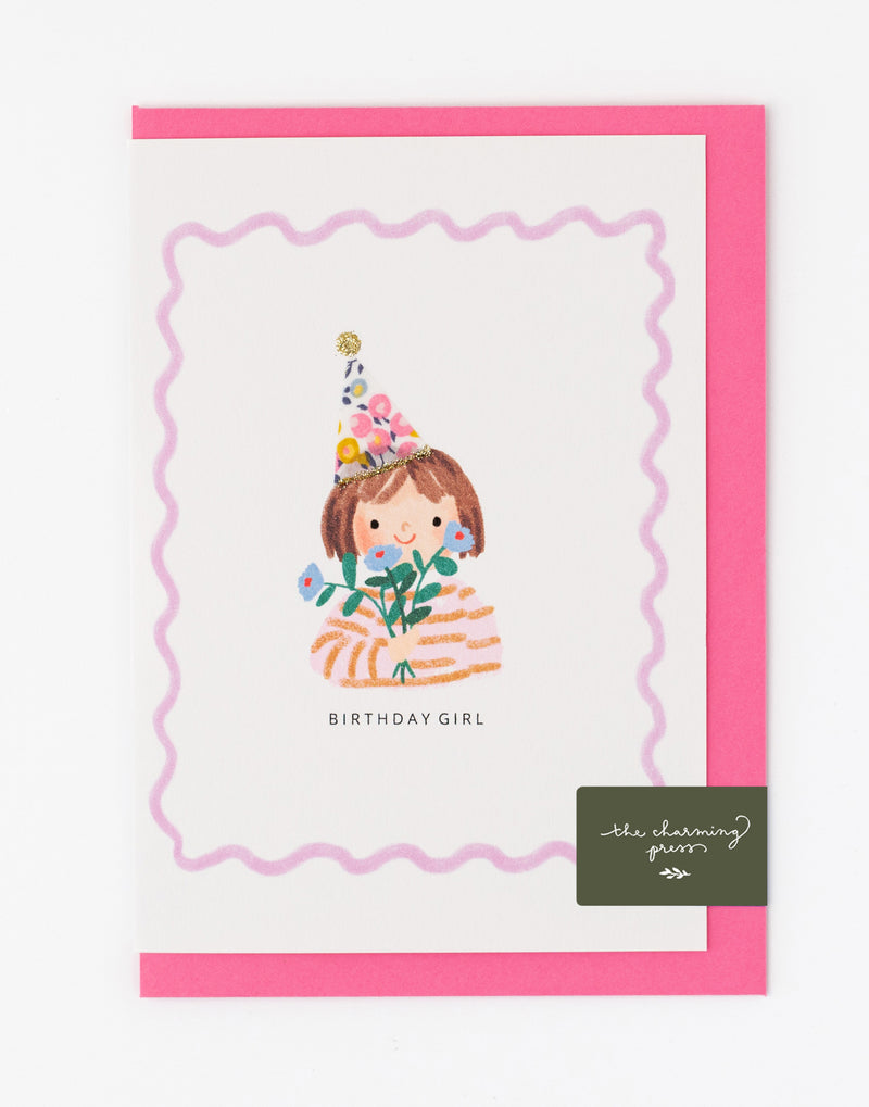 Birthday Girl Card - Liberty Wiltshire Bud Fabric