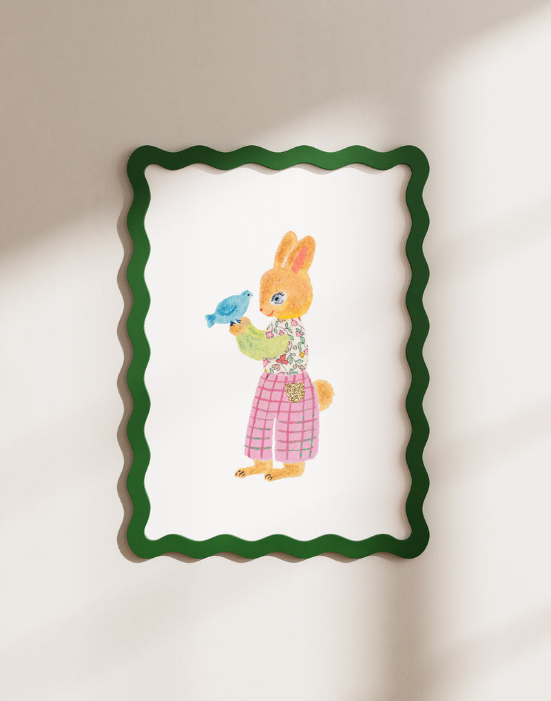 RABBIT NURSERY ART - MADE WITH LIBERTY FABRICS