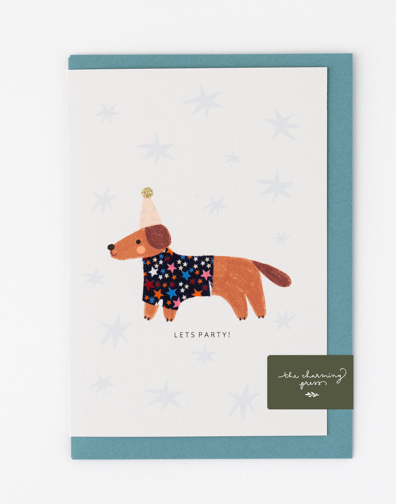 Pack of 6 Sausage Dog Birthday Cards - Liberty Adelajda’s Wish Fabric