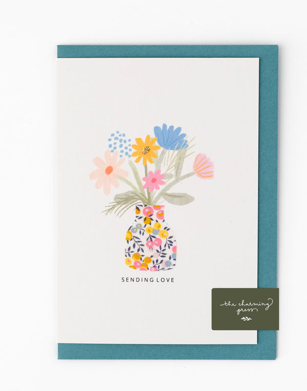 Flowers Card - Liberty Wiltshire Bud Fabric