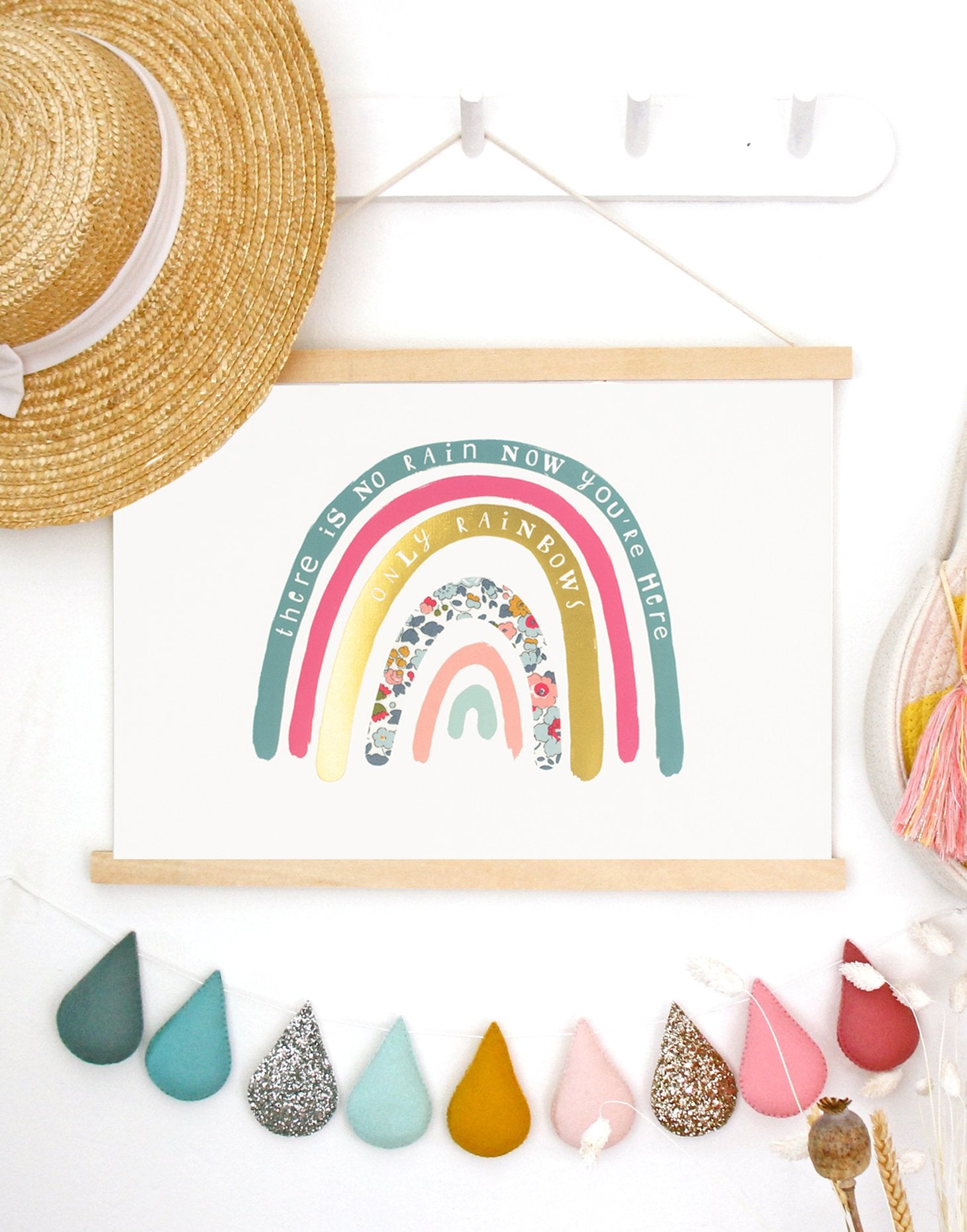 Liberty 'only Rainbows' Rainbow Nursery Print – The Charming Press